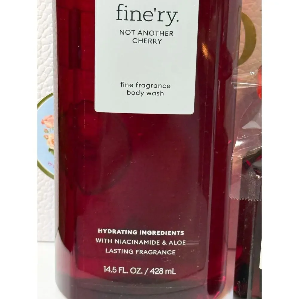 Fine'ry. Women's Body Wash 428 mL AND Body Mist 75mL - NOT ANOTHER CHERRY - NEW